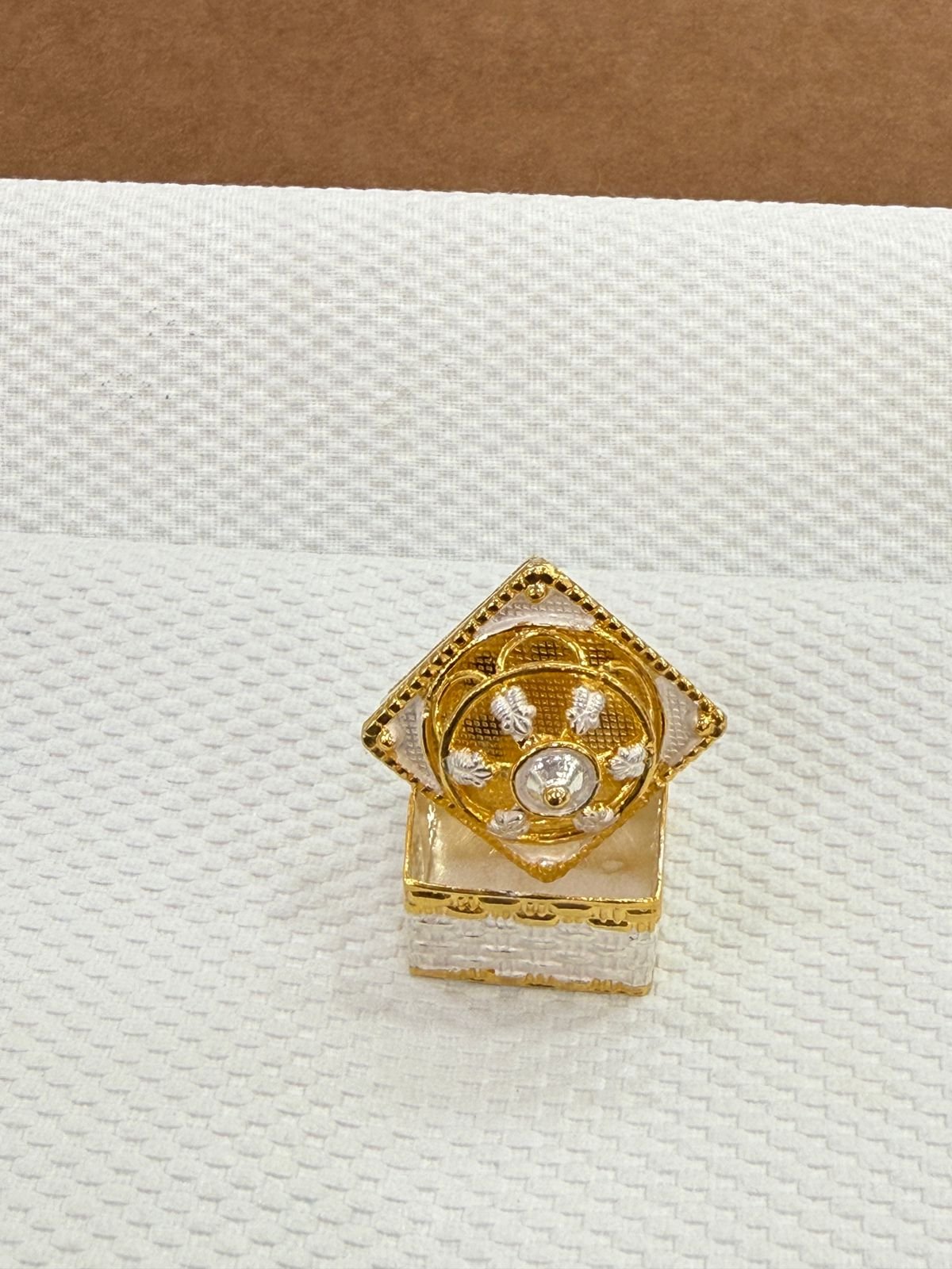 Elegant Gold Plated Square Sindhoor/Kumkum Box